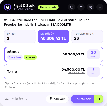 Fiyat & Stok eklentisi paneli