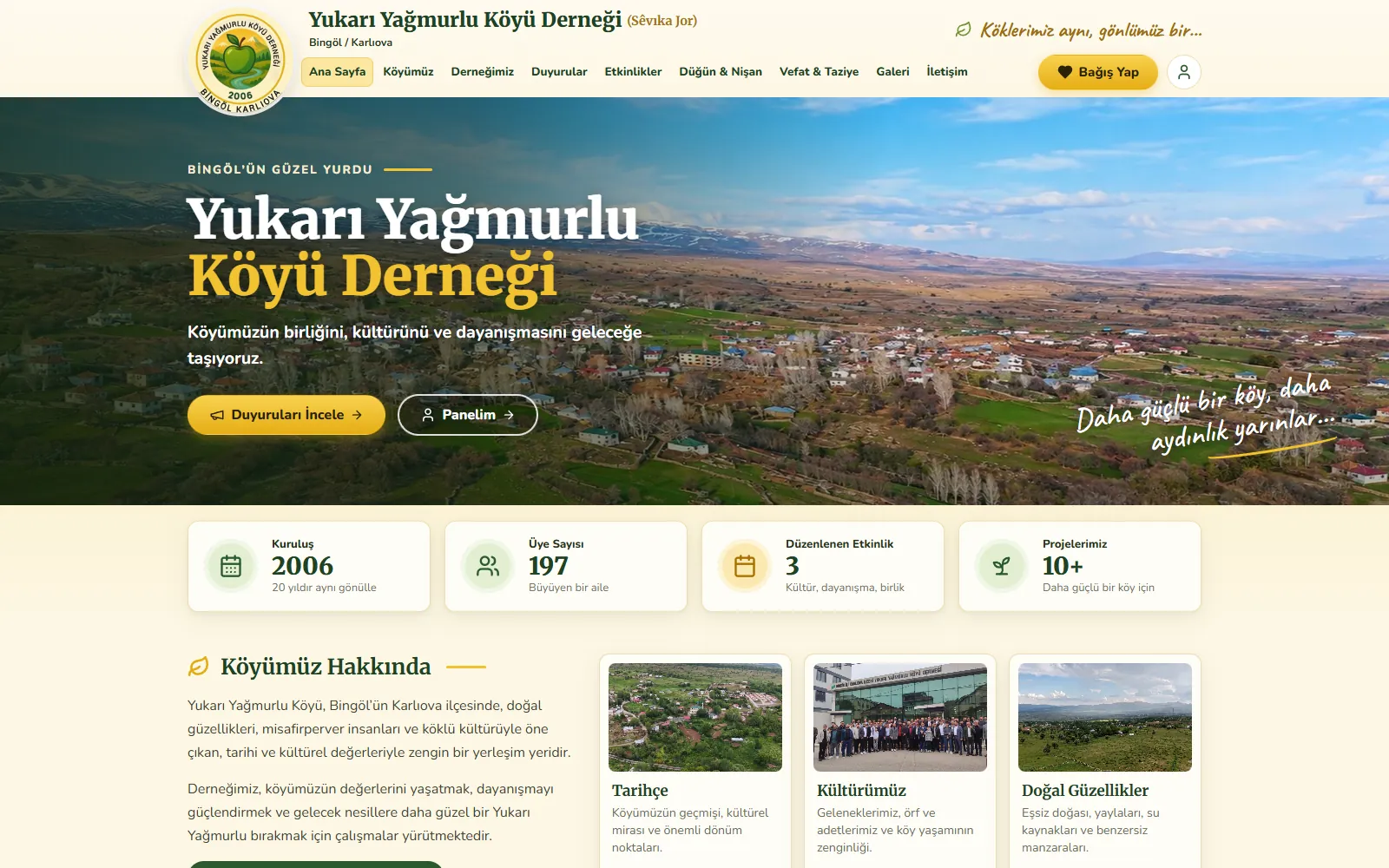 Yukarı Yağmurlu Köyü Derneği Web Sitesi