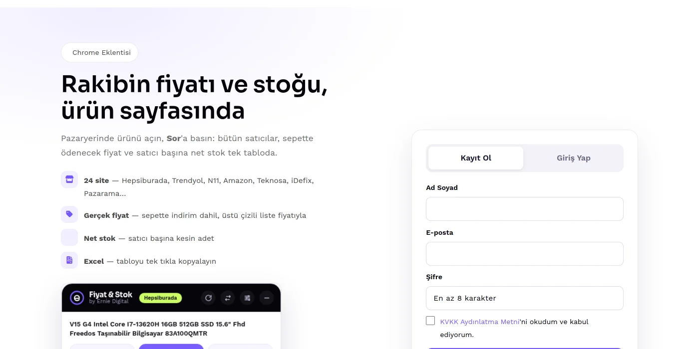 Kayıt ve giriş sayfası: üyelik onaylanınca API anahtarı ve indirme açılır