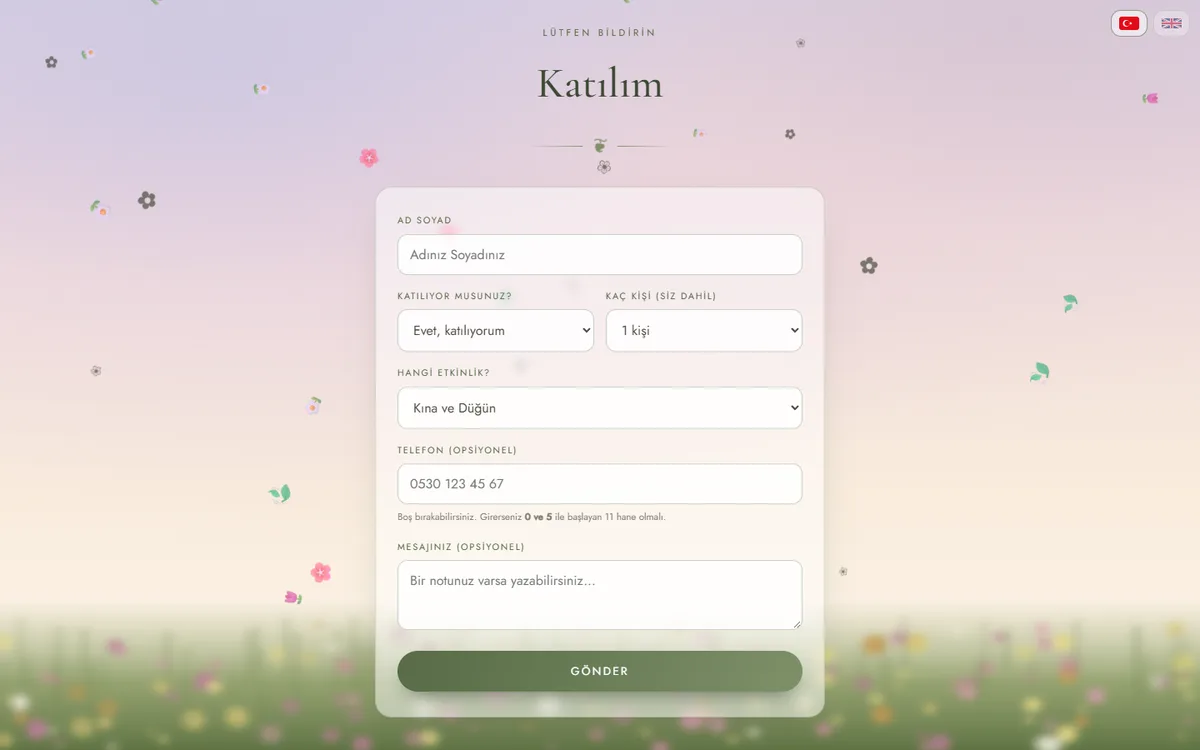 Katılım formu